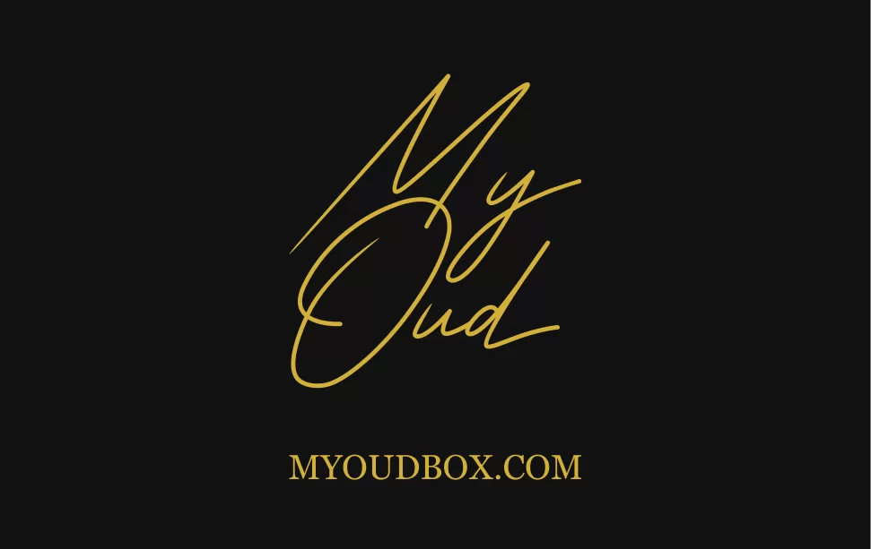 Black My Oud gift card with gold logo and the words A world of fragrance awaits.